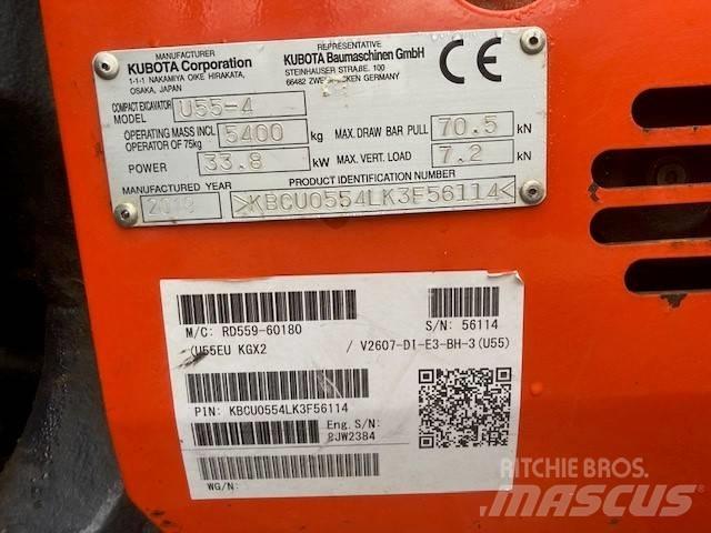 Kubota U 55-4 Mini ekskavatoriai < 7 t