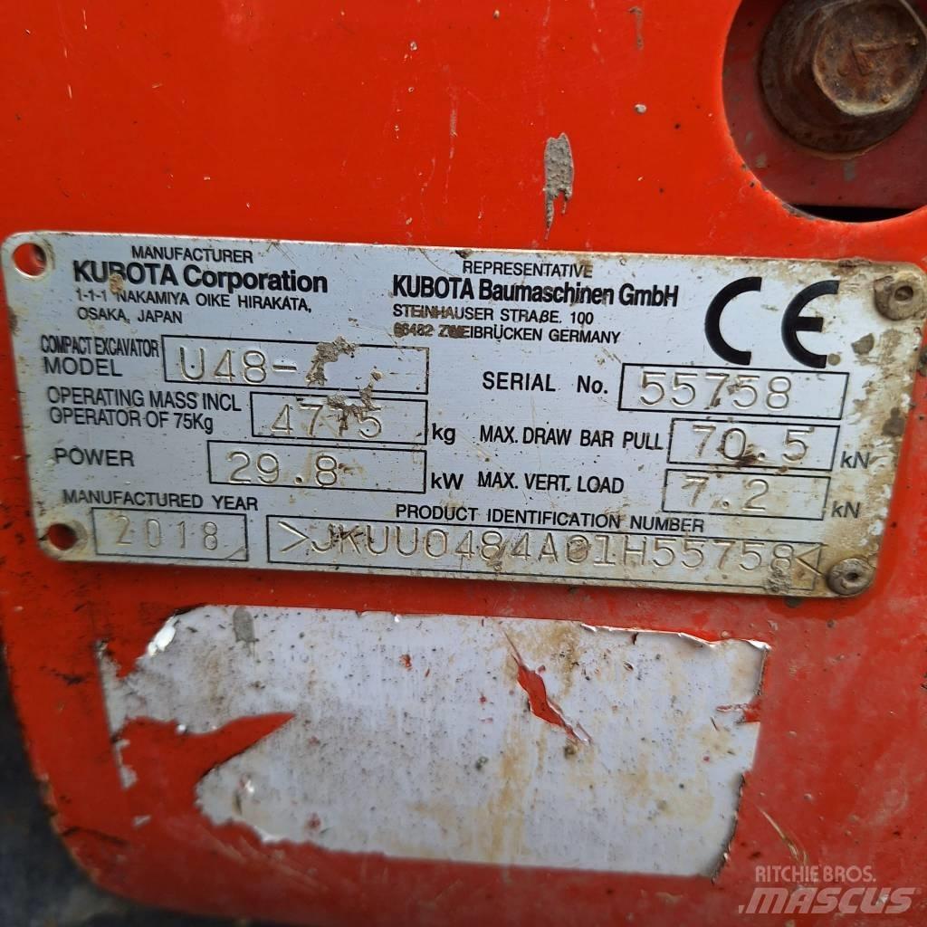 Kubota U 48-4 Mini ekskavatoriai < 7 t