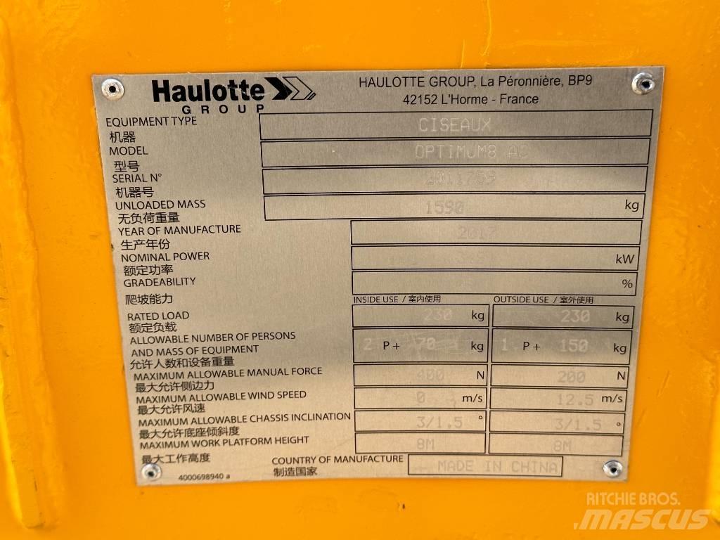 Haulotte OPTIMUM 8 Žirkliniai keltuvai