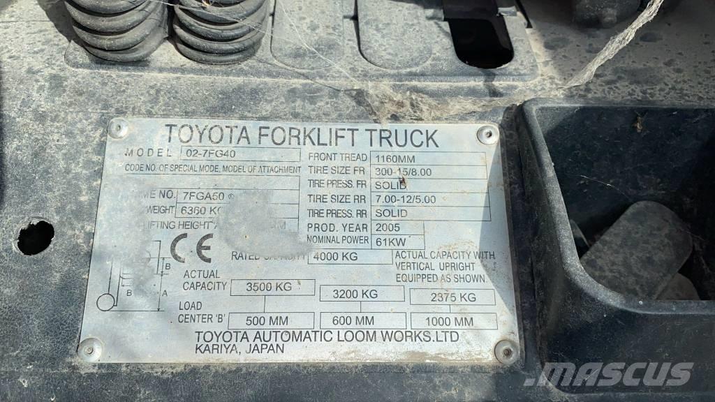 Toyota 02-7 FG 40 LPG (dujiniai) krautuvai
