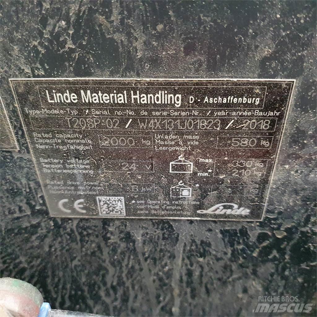Linde T20SP kurz Mažų aukščių keltuvai