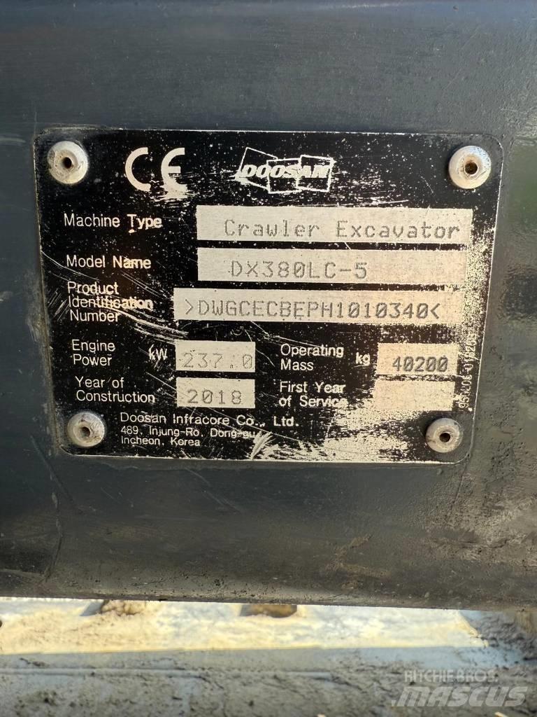 Doosan DX 380 LC-5 Vikšriniai ekskavatoriai