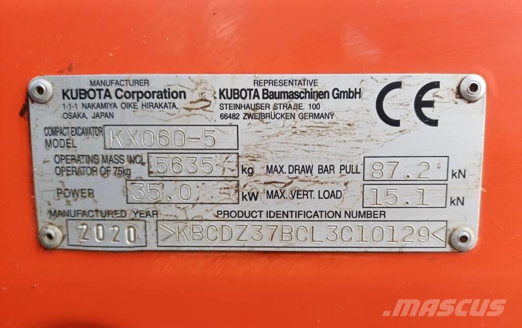 Kubota KX 060-5 Mini ekskavatoriai < 7 t