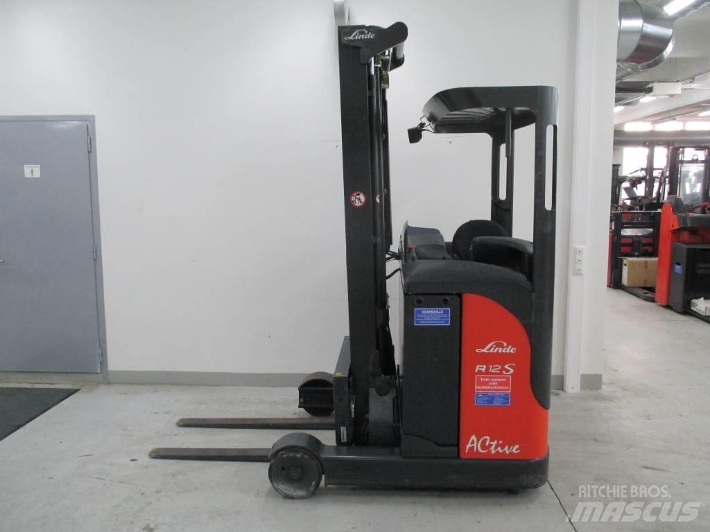 Linde R 12 Šakiniai krautuvai su prailgintu keltuvu