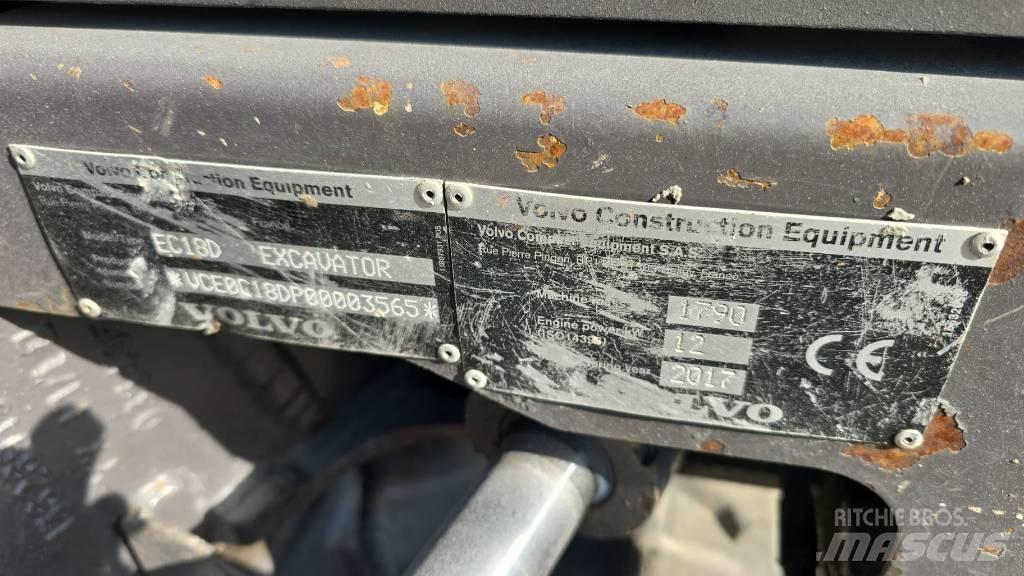Volvo EC 18 Mini ekskavatoriai < 7 t