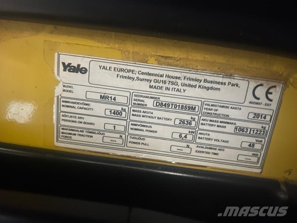 Yale MR 14 Šakiniai krautuvai su prailgintu keltuvu