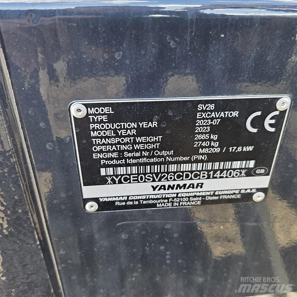 Yanmar SV 26 Mini ekskavatoriai < 7 t