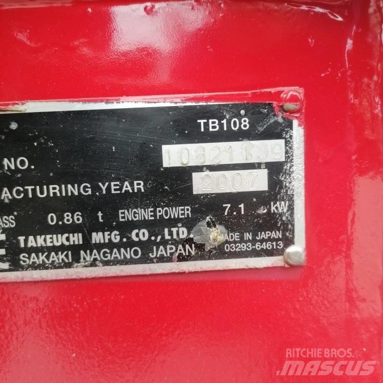 Takeuchi TB108 Mini ekskavatoriai < 7 t