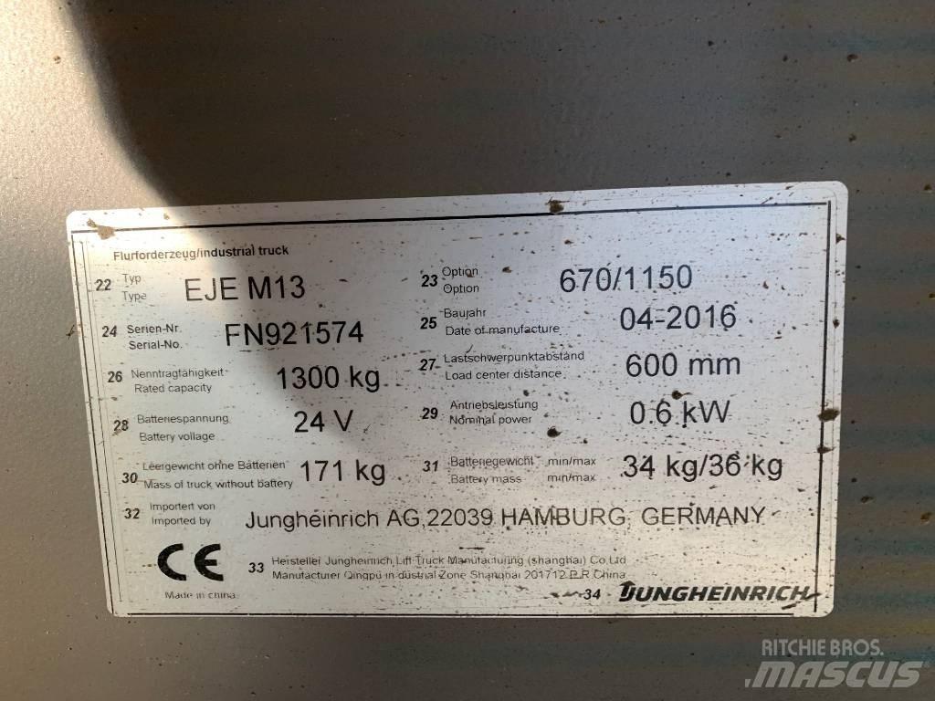 Jungheinrich EJE M13 Mažų aukščių keltuvai