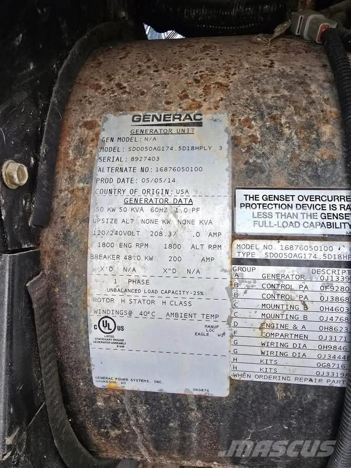 Generac 50 KW Dyzeliniai generatoriai