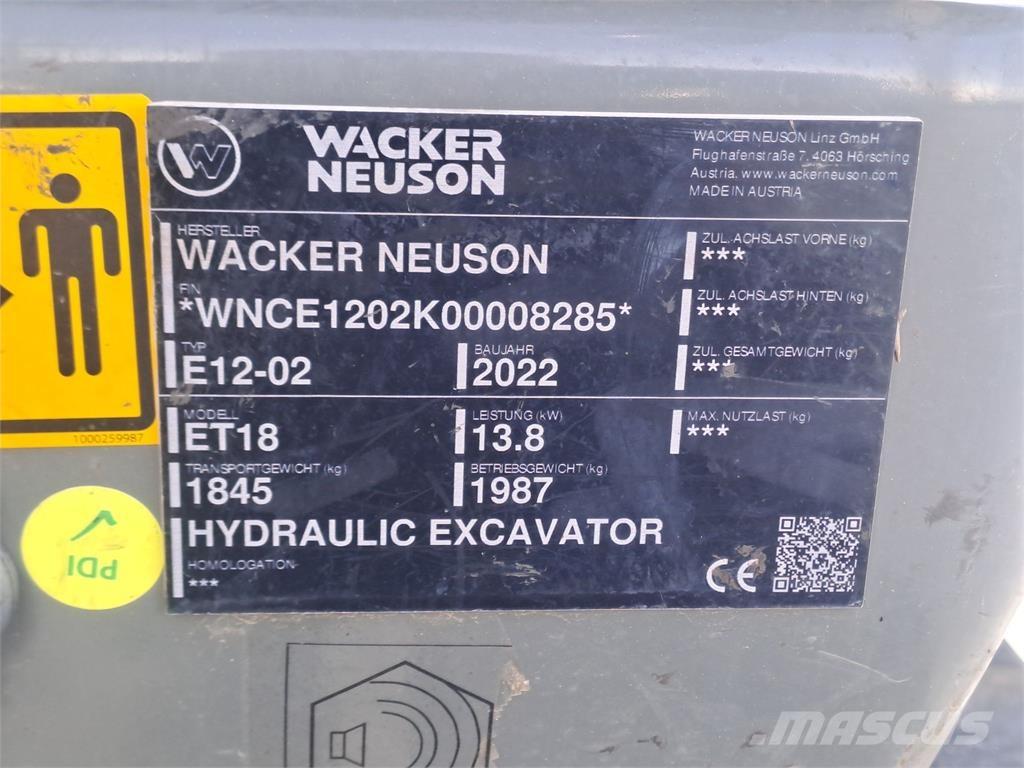 Wacker Neuson ET18 Vikšriniai ekskavatoriai