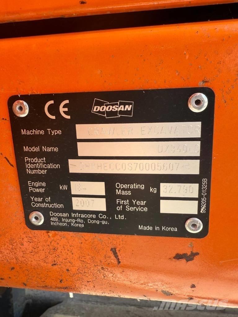 Doosan DX 340 LC Vikšriniai ekskavatoriai