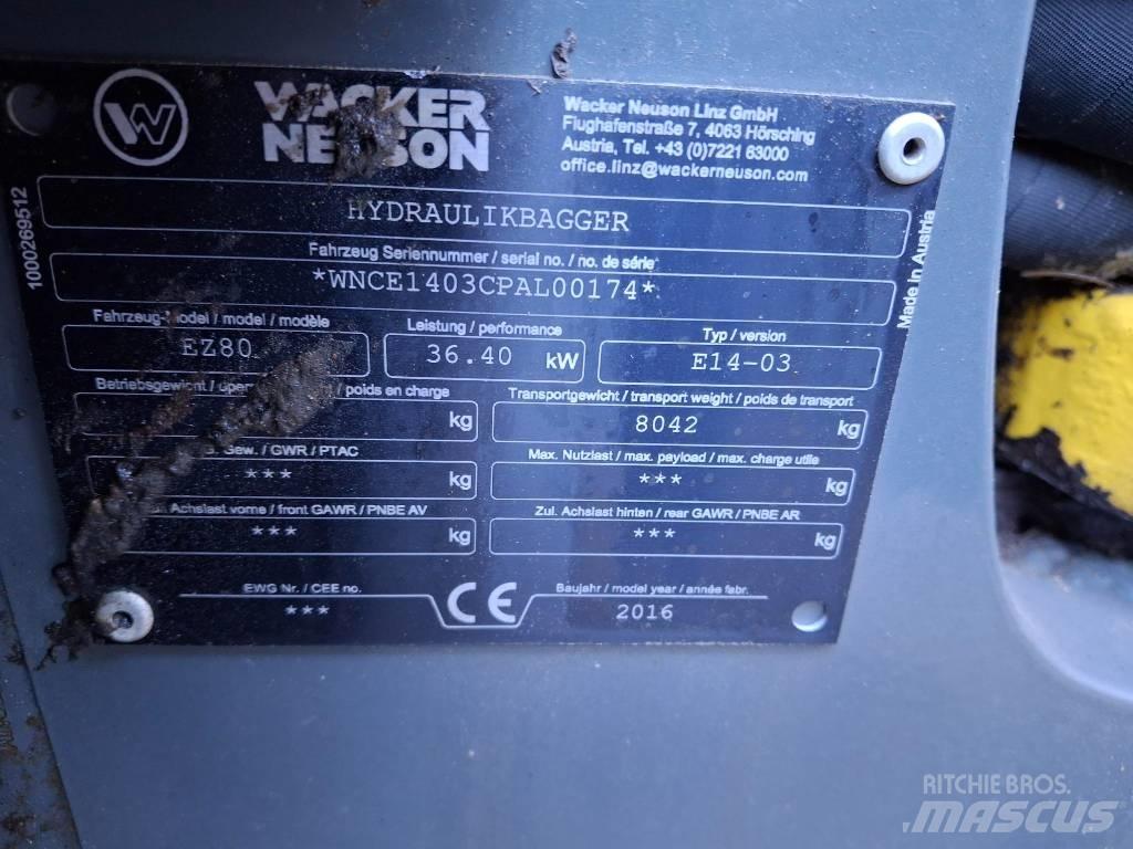 Wacker Neuson EZ 80 Vidutinės galios ekskavatoriai 7-12 t