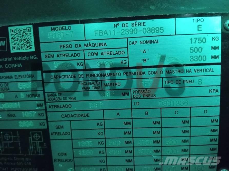 Doosan B 18 T-7 Elektriniai šakiniai krautuvai