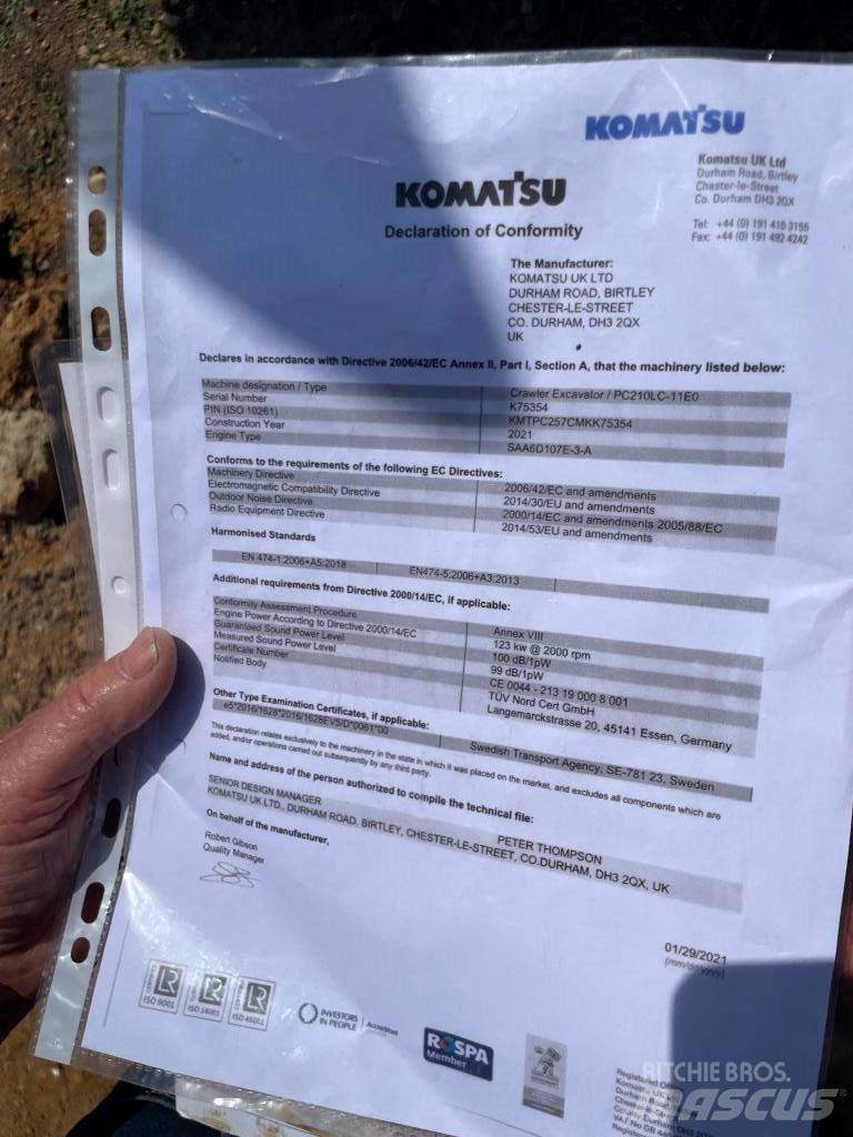 Komatsu PC210LC-11E0 Vikšriniai ekskavatoriai