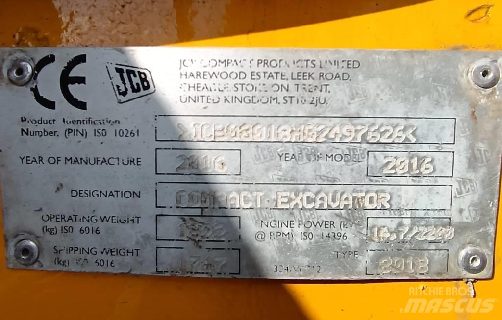 JCB 8018 CTS Mini ekskavatoriai < 7 t