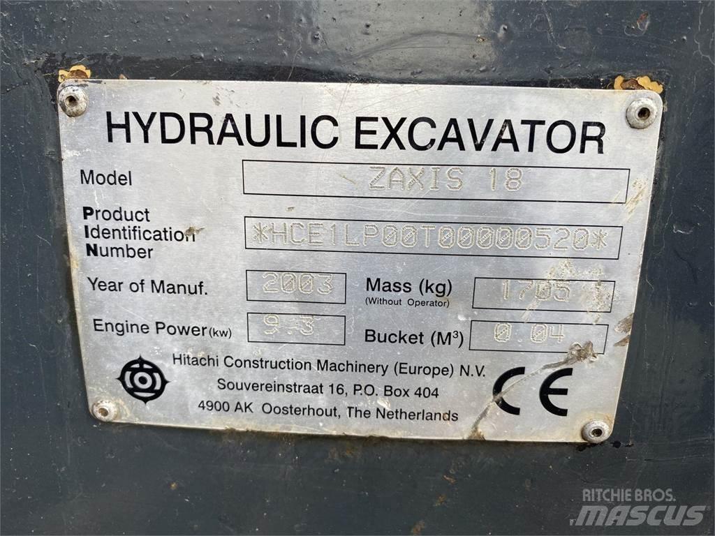 Hitachi ZX18 Ratiniai ekskavatoriai
