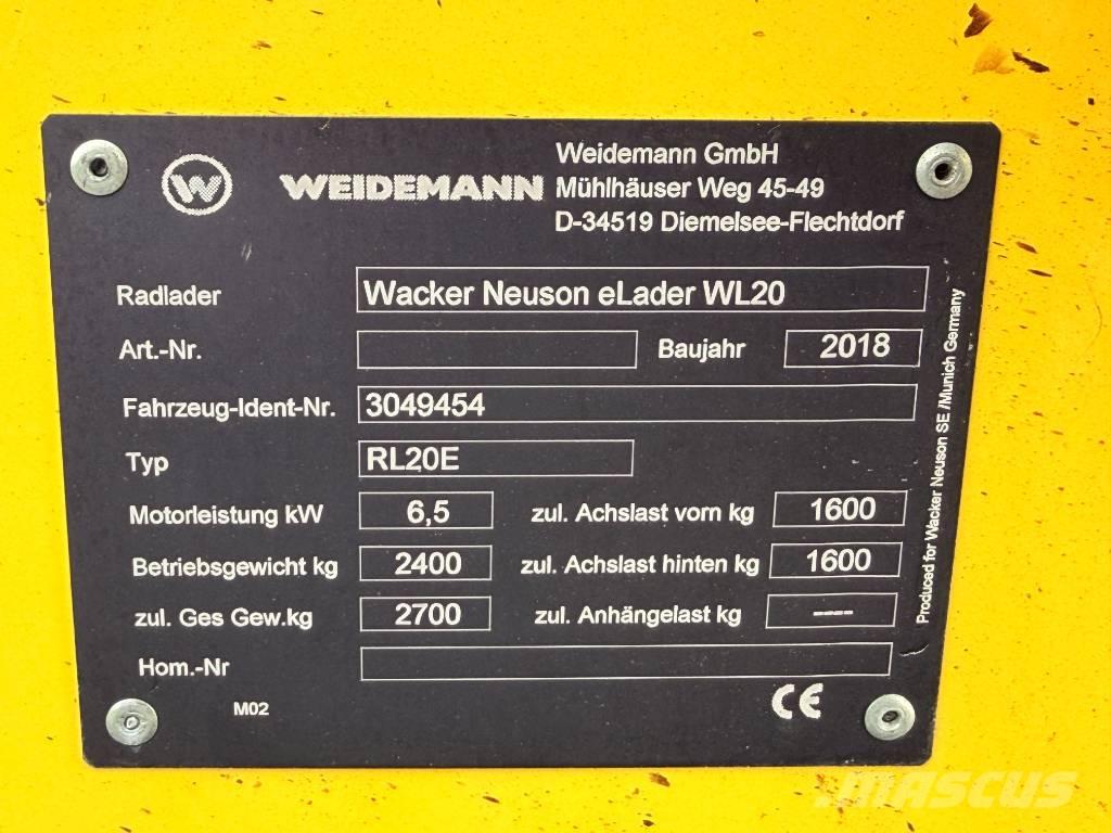 Wacker Neuson WL20e Naudoti ratiniai krautuvai