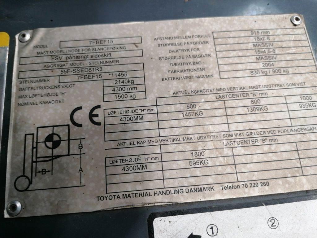Toyota 5FBEF15 Elektriniai šakiniai krautuvai