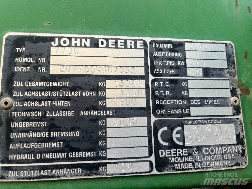 John Deere 7700 Pašarų ruošimo technika