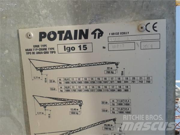 Potain Igo 15 Bokštiniai kranai