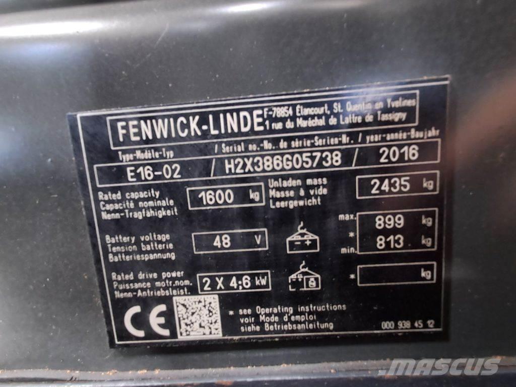 Linde E16-02 Elektriniai šakiniai krautuvai