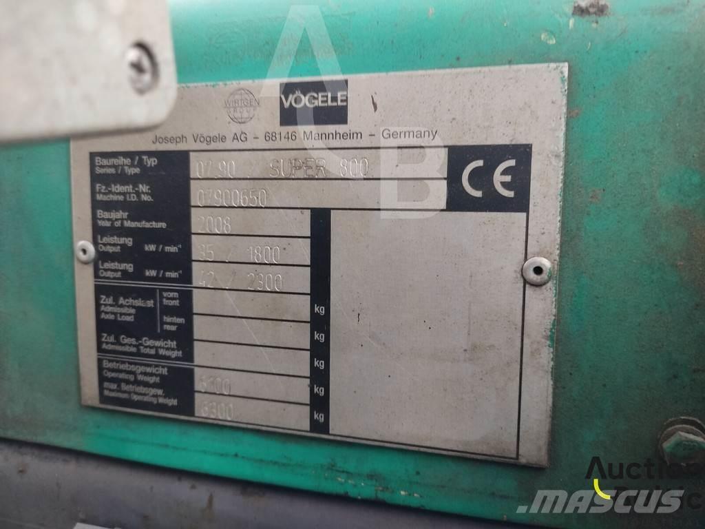 Vögele Super 800 Asfalto klotuvai