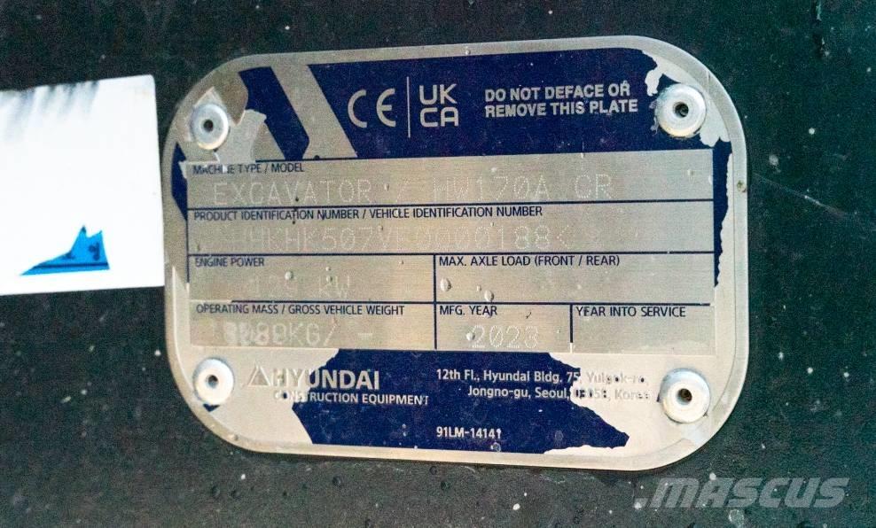 Hyundai HW 170 ACR Ratiniai ekskavatoriai