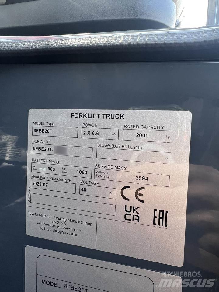 Toyota 8FBE20T Elektriniai šakiniai krautuvai