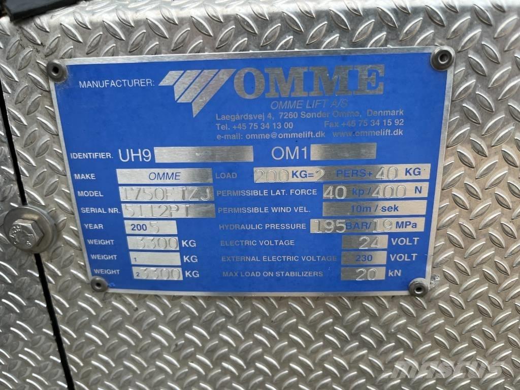Omme 1750ETZJ Ant vilkikų montuojamos kėlimo platformos
