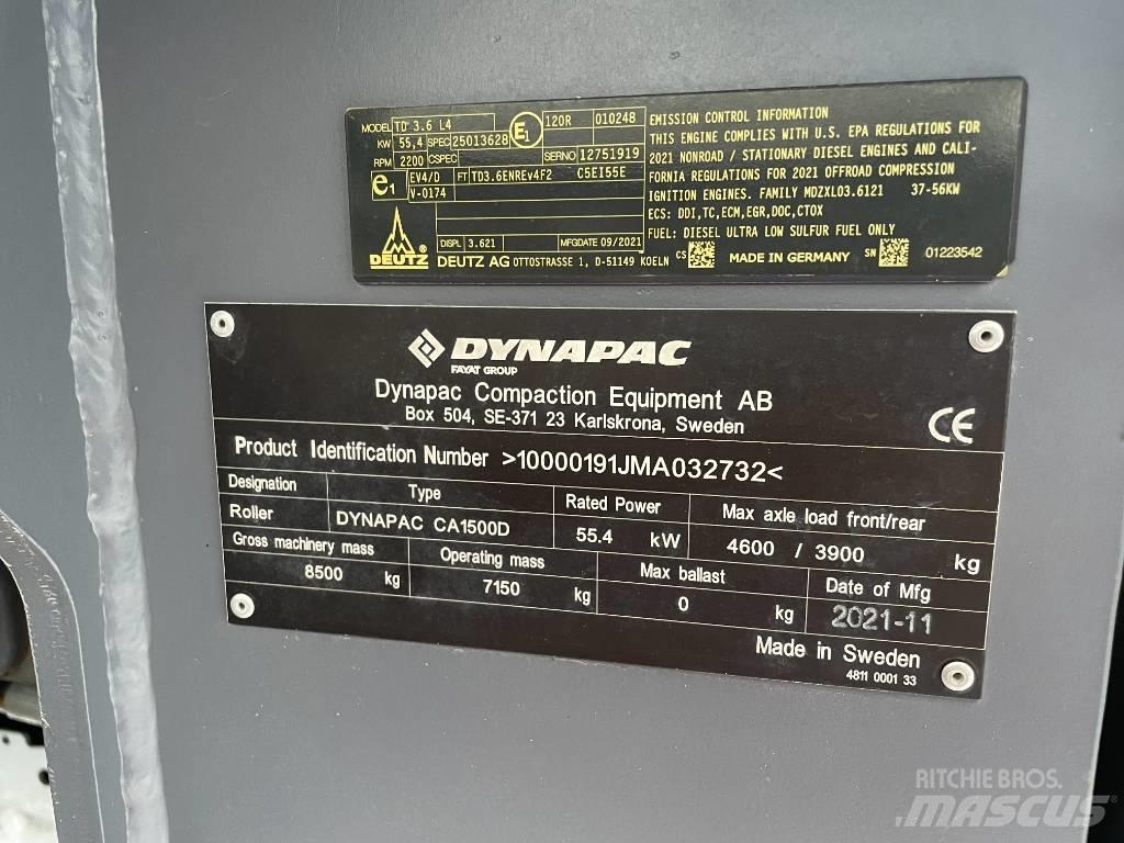 Dynapac CA1500D Vieno būgno volai