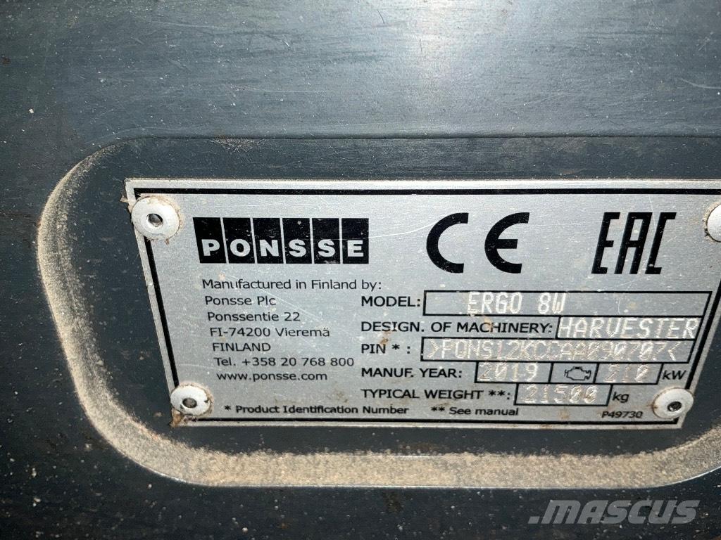 Ponsse ERGO 8W Miško technika (Harvesteriai)