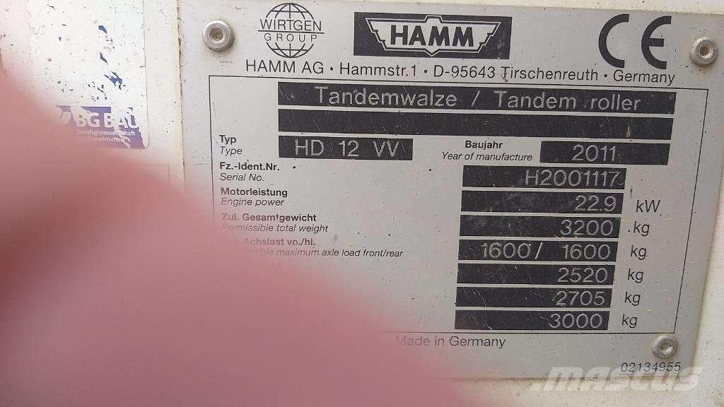 Hamm HD 12 VV Porinių būgnų volai
