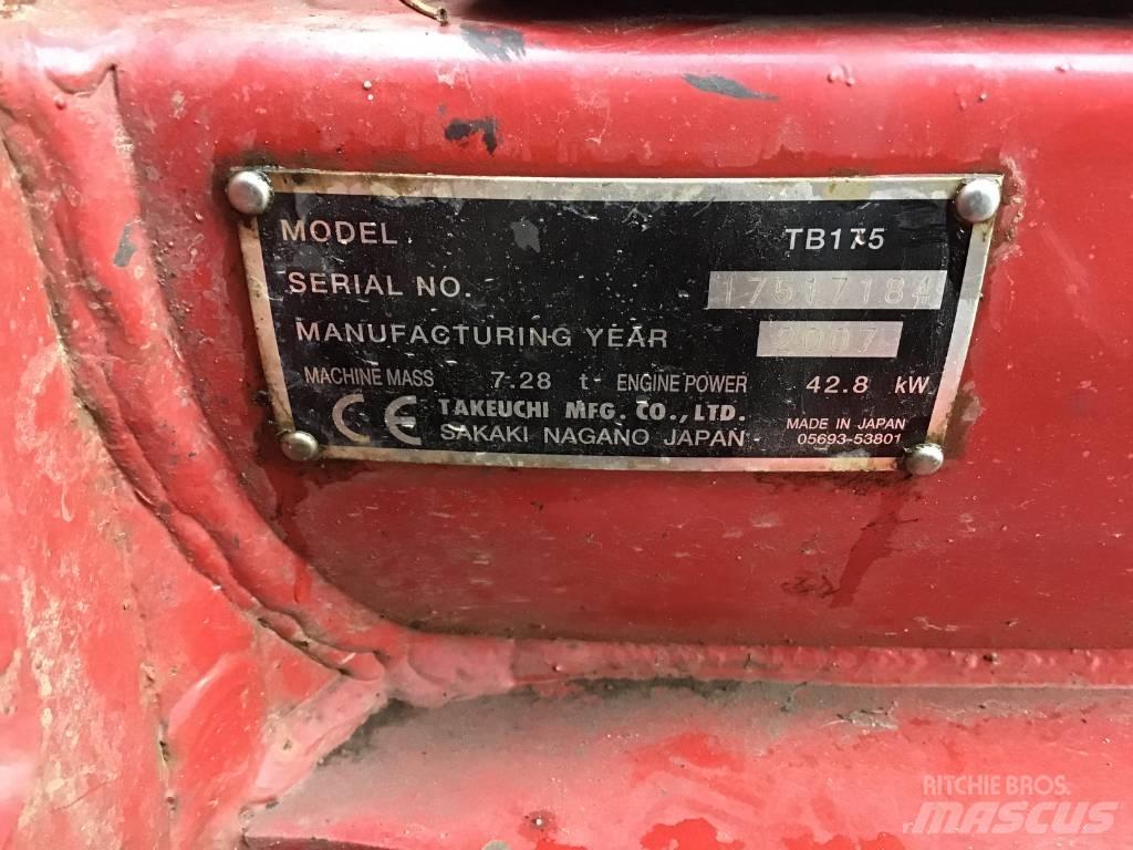 Takeuchi TB 175 Vidutinės galios ekskavatoriai 7-12 t