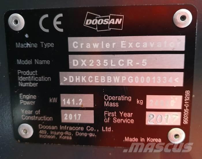 Doosan DX235LCR-5 Vikšriniai ekskavatoriai