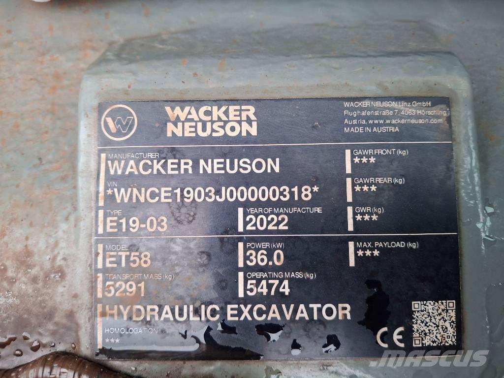 Wacker Neuson ET58 Vikšriniai ekskavatoriai