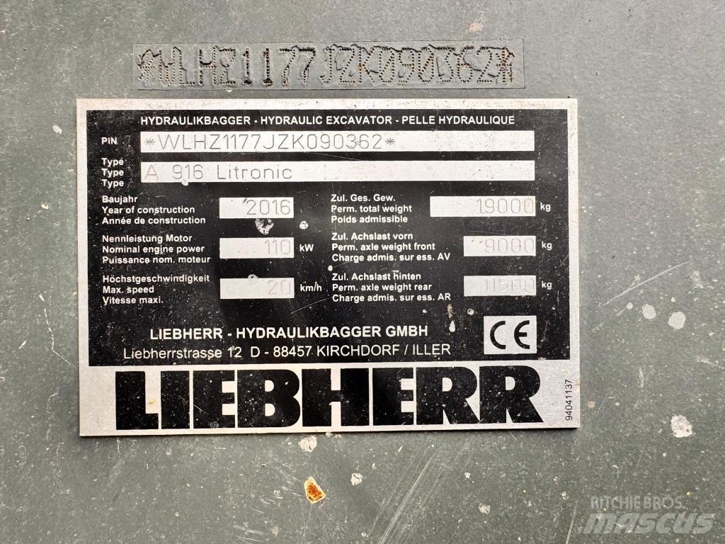 Liebherr A 916 Ratiniai ekskavatoriai