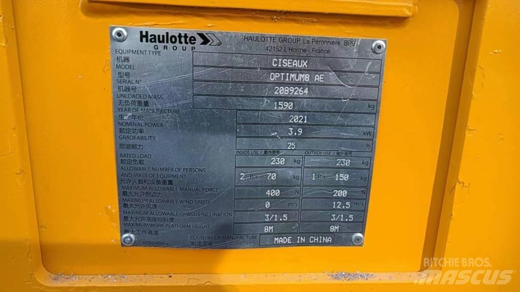 Haulotte OPTIMUM 8 Žirkliniai keltuvai