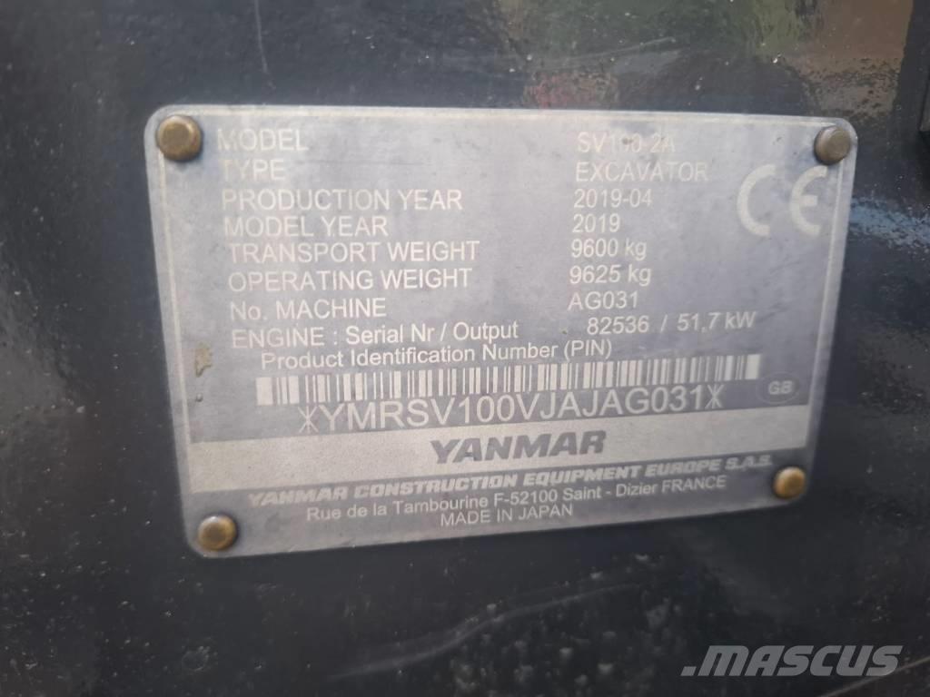Yanmar SV 100-2A Vidutinės galios ekskavatoriai 7-12 t