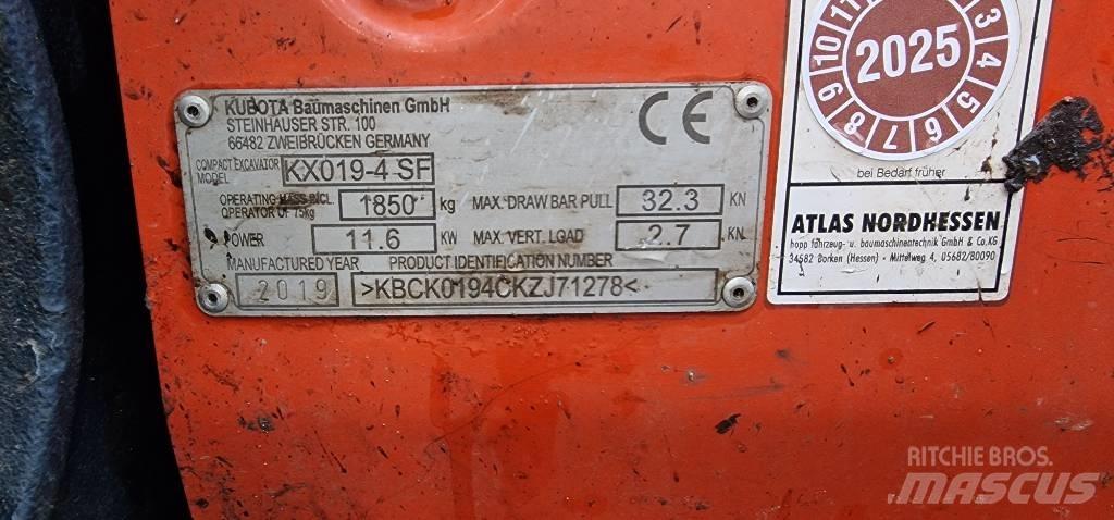 Kubota KX 019-4 Mini ekskavatoriai < 7 t