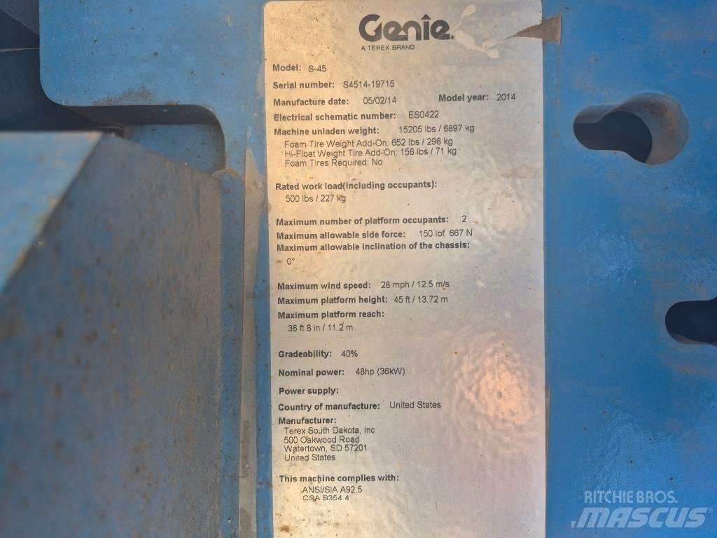 Genie S 45 Teleskopiniai keltuvai