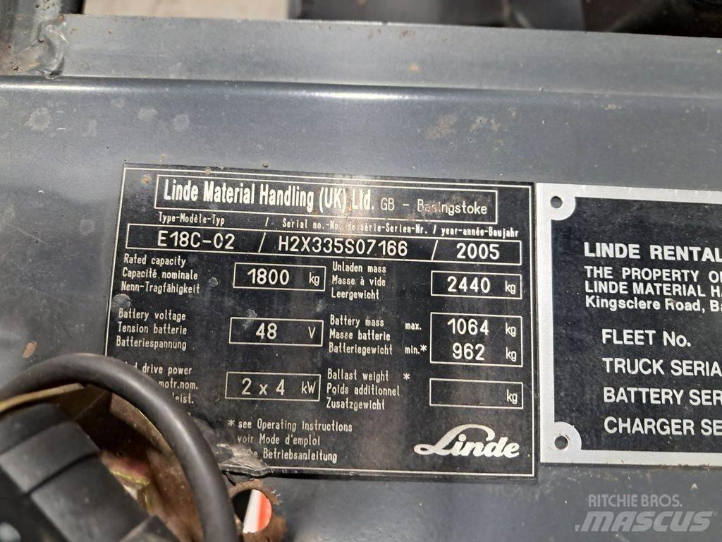 Linde E18C-02 Elektriniai šakiniai krautuvai