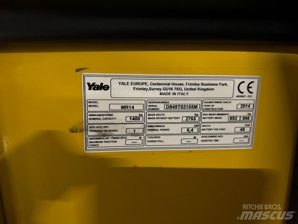 Yale MR 14 Šakiniai krautuvai su prailgintu keltuvu
