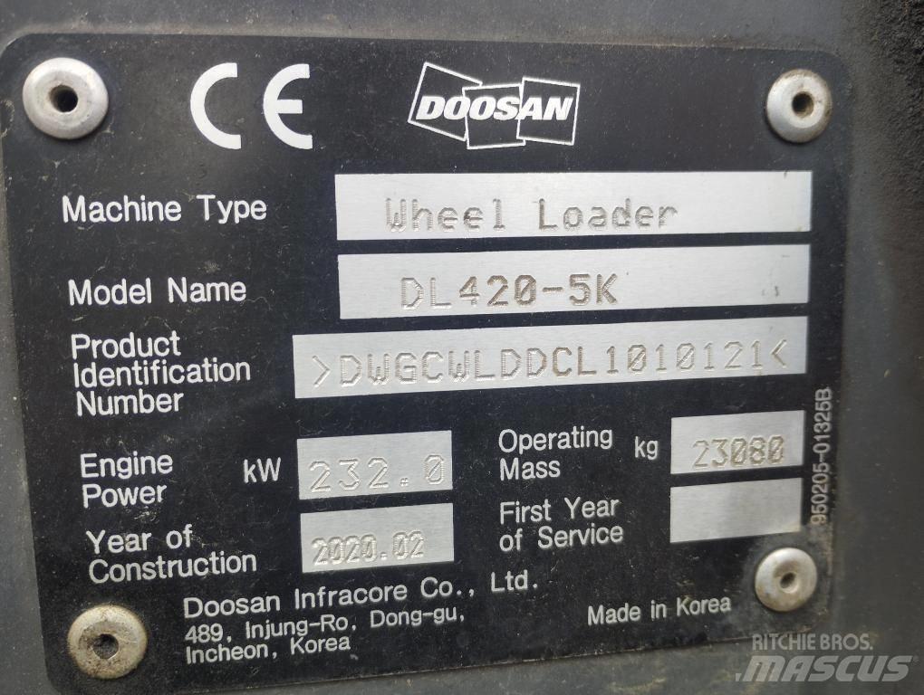 Doosan DL 420-5 Naudoti ratiniai krautuvai