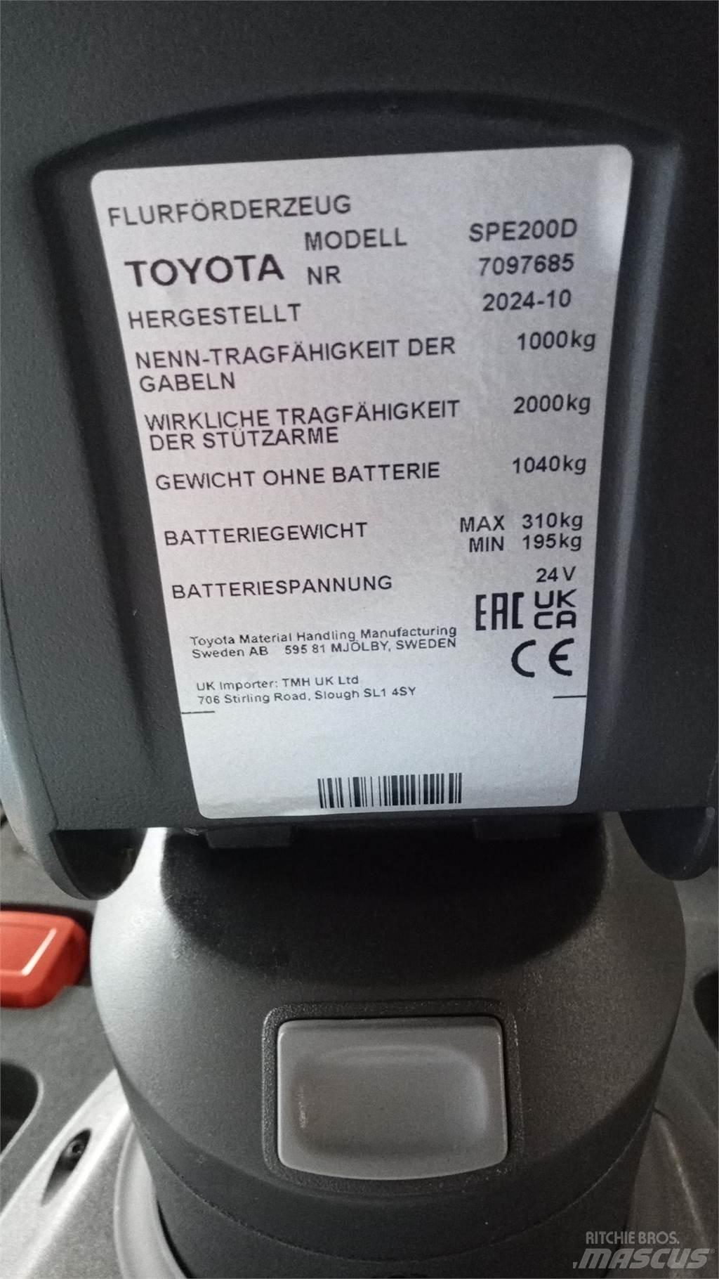 Toyota BT SPE200D Rankiniai vėžimėliai