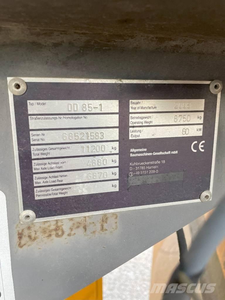 Volvo DD 85 Porinių būgnų volai