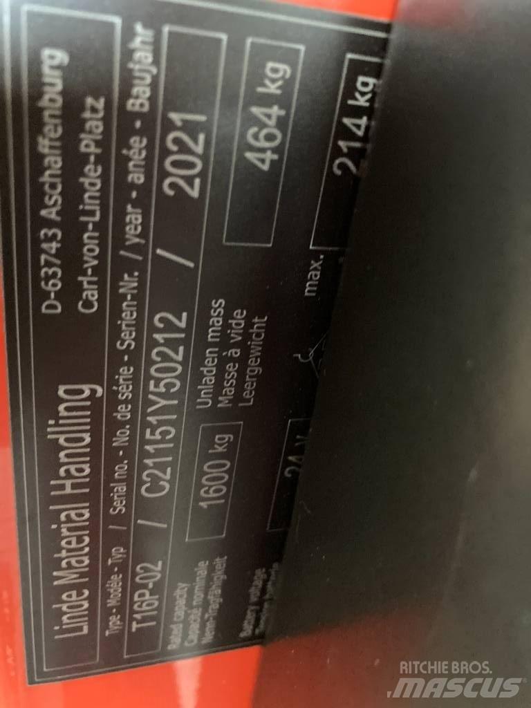 Linde T16P/1151-02 Žemų aukščių keltuvai su platforma