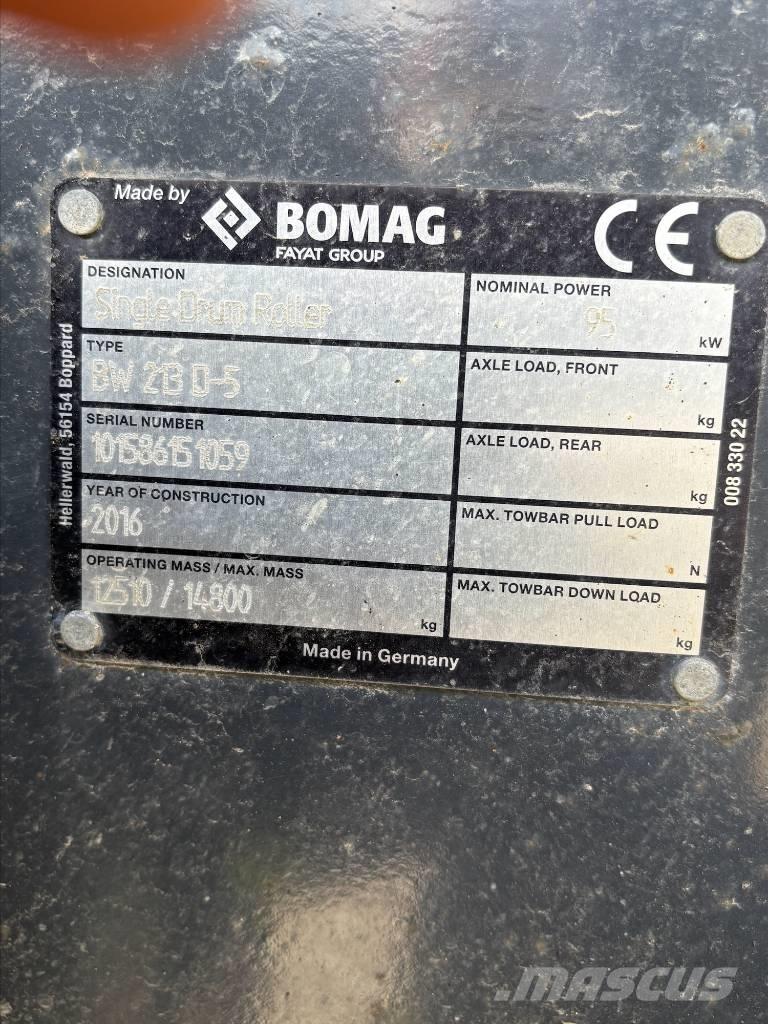 Bomag BW213D-5 Vieno būgno volai