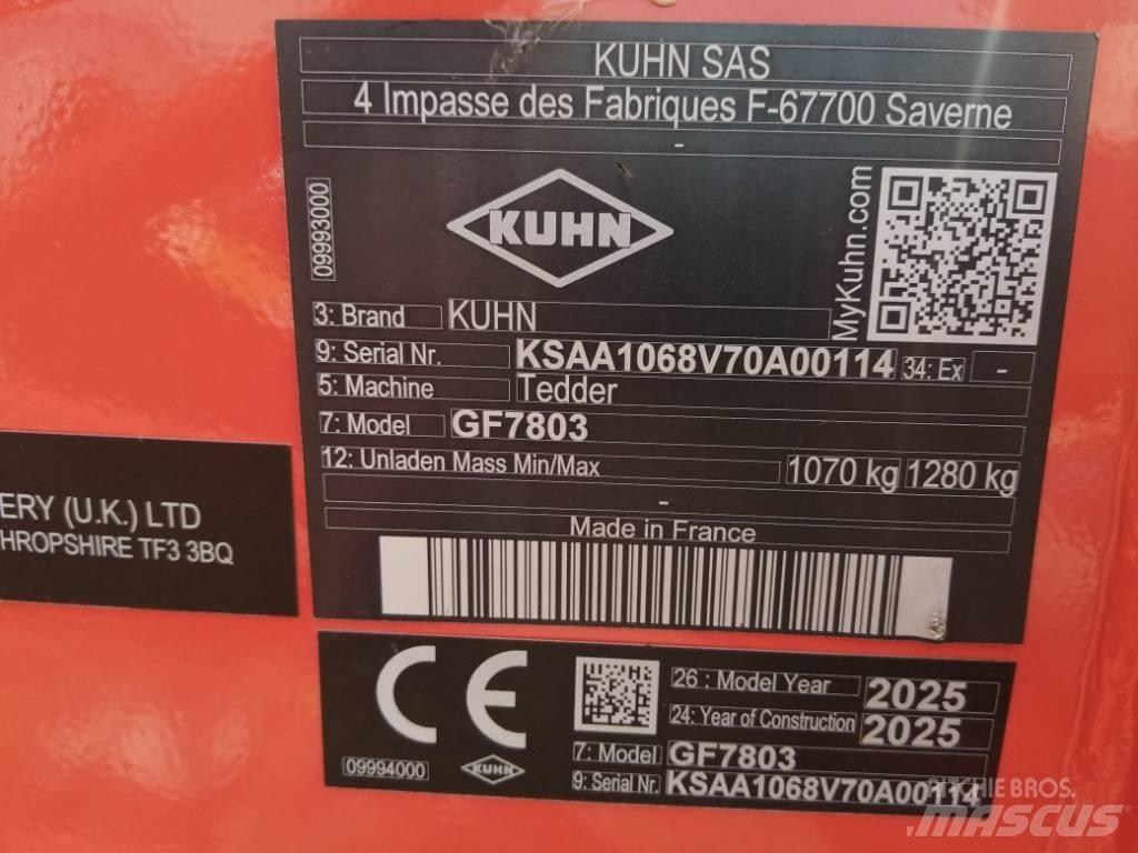 Kuhn GF7803 Šieno grėbliai ir vartytuvai