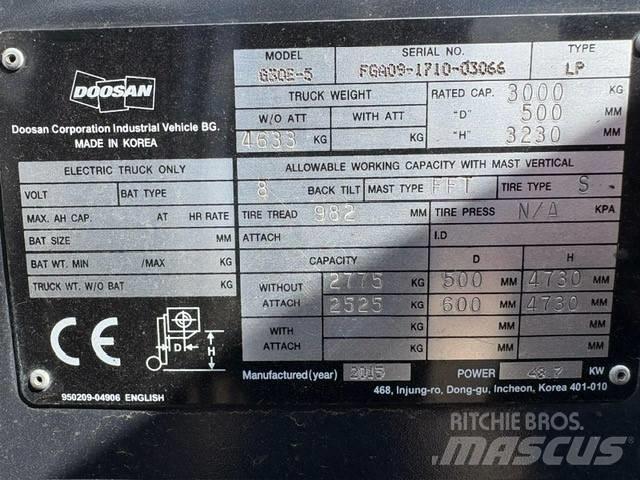 Doosan G 30 E-5 LPG (dujiniai) krautuvai